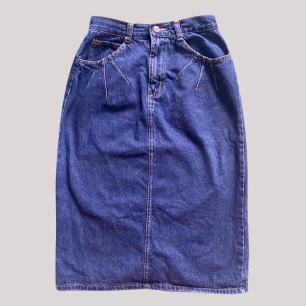 Action West 80’s Western Denim Midi Skirt